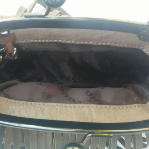 Stefanel shoulder bag used, brown leather and wool