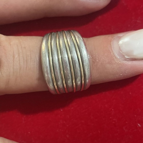 Silver gold ring 925 585 used, size 54