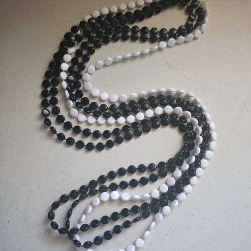 Beaded necklace set like new, two black and one white