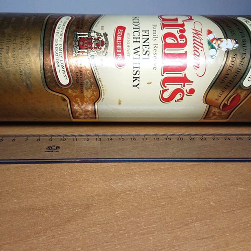 Grant's empty whisky box used without lid