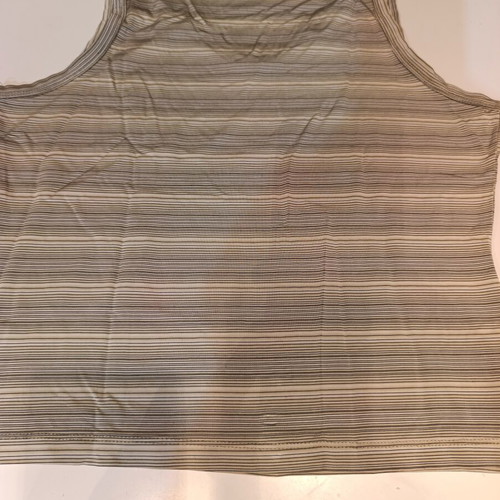 Cropped striped tank top beige-brown, Large