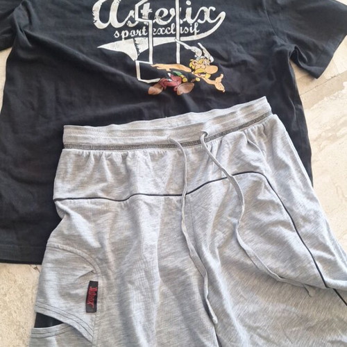 Asterix set pajama like new, black and white, size M
