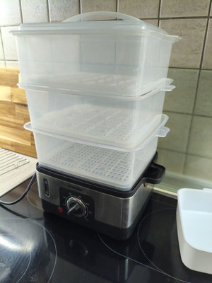Silvercrest 3-Tier Food Steamer SDG 950 C3 like new, adjustable with 3 containers