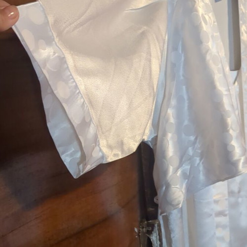 Satin maxi set robe and nightgown like new, white, Roza XL