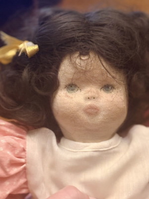 Vintage Soft Sculpture Doll 1980s used with handmade face and freckles