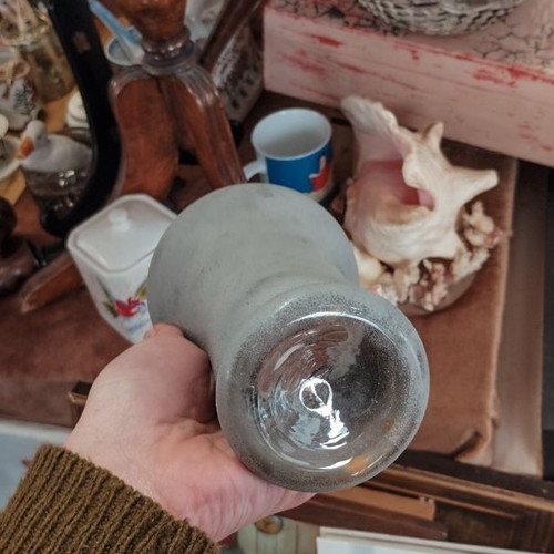 Set of two gray decorative glass vases like new