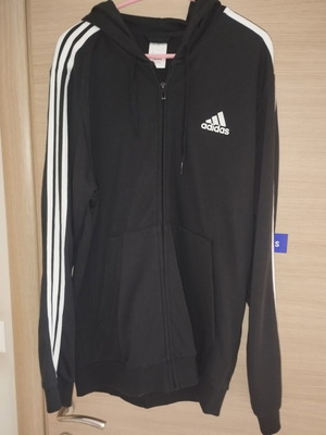 Adidas Essentials French Terry 3-Stripes jacket size L like new, black