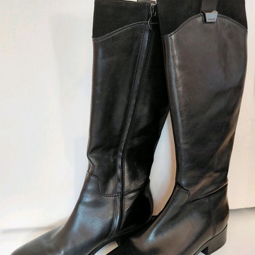 Geox black leather boots used, size 37