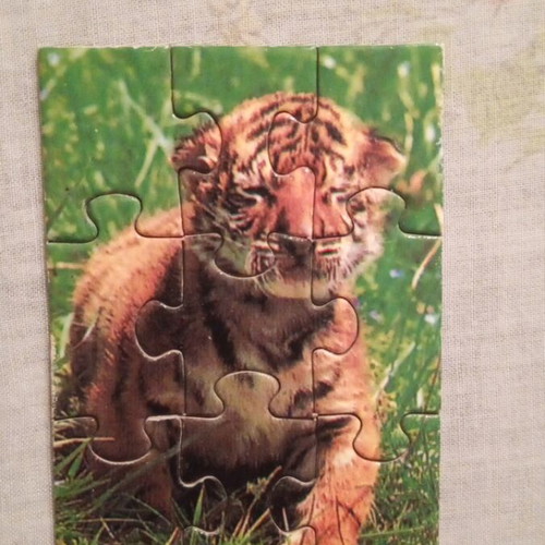 Mini children's puzzles like new, 6 pieces with animals in 3 designs