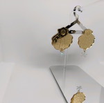 Plexiglass mirror earrings gold shell new