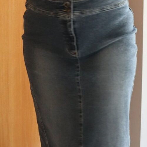 S.Oliver stretch denim midi skirt, blue