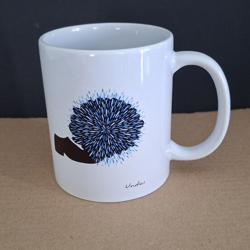 Undici ceramic white mug with tsarouchi and blue tassel