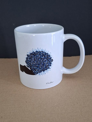Undici ceramic white mug with tsarouchi and blue tassel