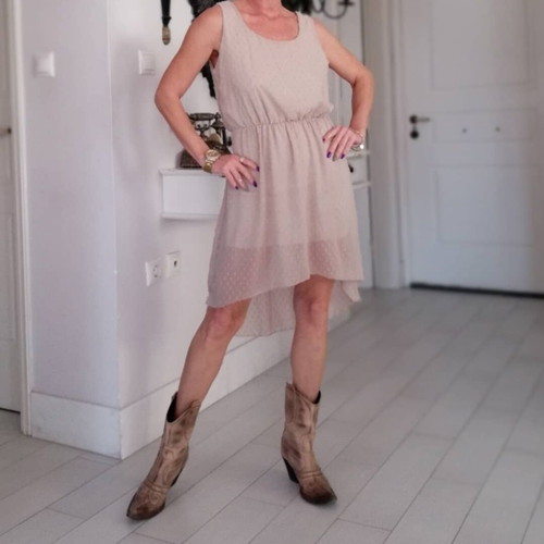 Beige asymmetrical dress size M like new