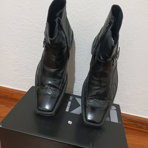 Texter leather ankle boots used, size 42, black