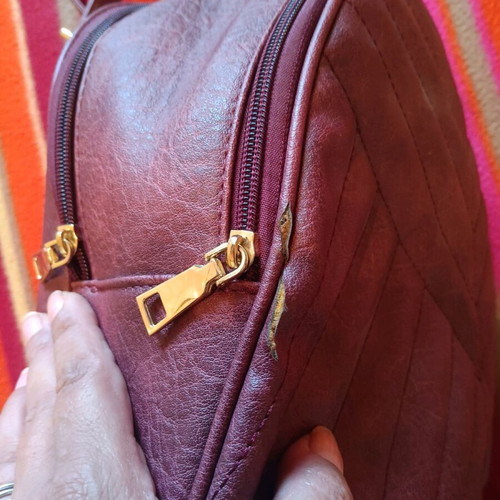 Burgundy large backpack bag used