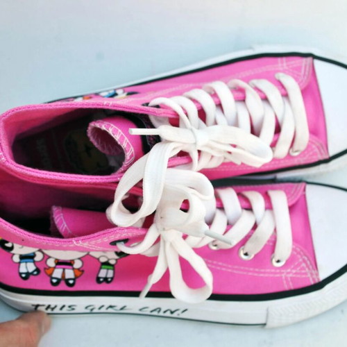 Powerpuff Girls Pink Canvas High Top Sneakers Sprandi like new, size 38