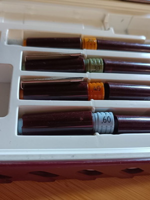 Rapidograph set 0.6 0.4 0.3 0.2 used, with case