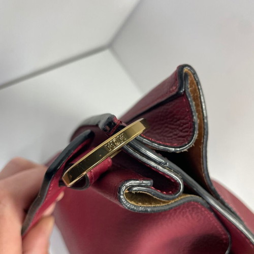 MCM leather shoulder bag like new, red