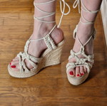 Woven platform sandals beige like new, size 38