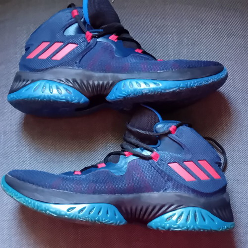 Adidas Performance Explosive Bounce Athletic Shoes size 44 used, blue and red