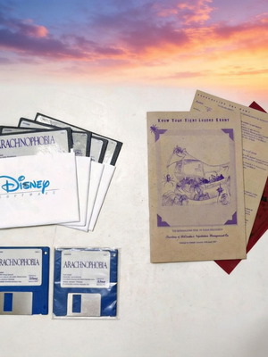 PC Arachnophobia Disney game used, shoot em up, floppy disk