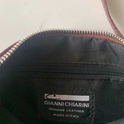 Leather shoulder bag used, burgundy