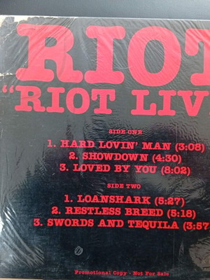 Riot Live LP used, promo, metal