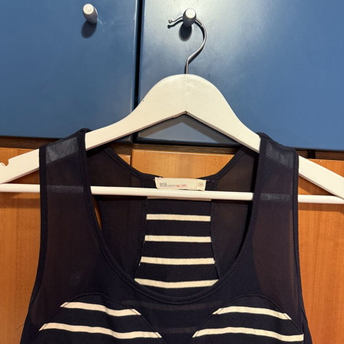 BSB blue striped short dress used, size M