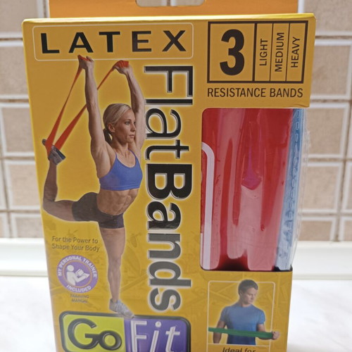 GoFit Latex Resistance Bands Set 3 pcs with Exercise Book new