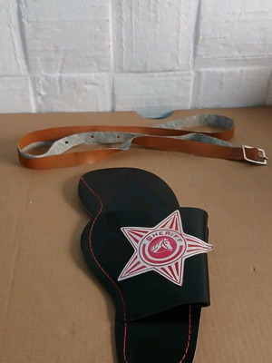 Sheriff carnival children's leather gun holster new 1980s