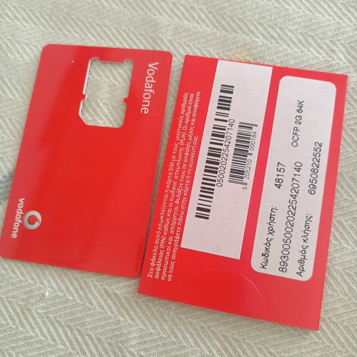 Olympiakos prepaid mobile card pack like new, Vodafone