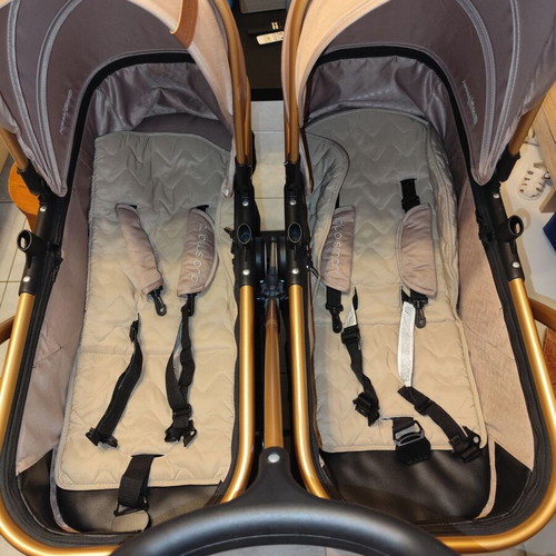 Chipollino Duo Smart twin stroller with car seats and accessories