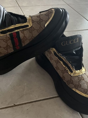 Sneakers γυναικεία Νο 40 μεταχειρισμένα, μαύρο και μπεζ