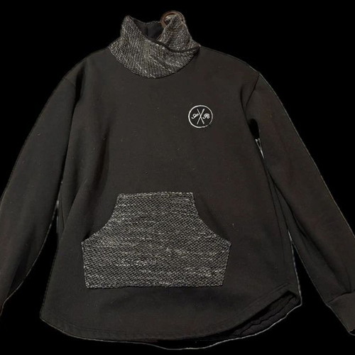Jan Rocco Turtleneck Sweatshirt black with knitted details size M like new