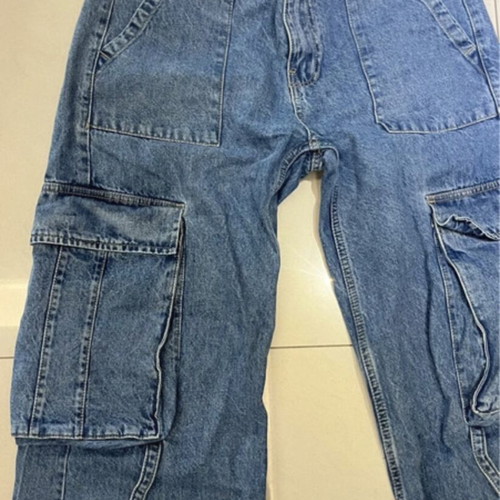 Cargo jeans Pink Woman like new, size 40, pack of 2, gray and blue