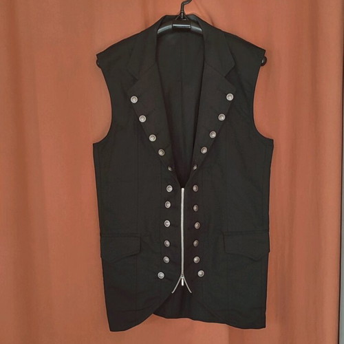 Vintage Gothic Military Black Vest Jacket like new, size S-M