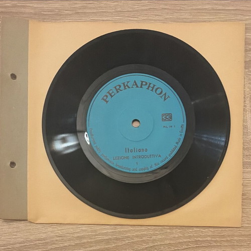 Perkaphon Italian Educational 7" 33 RPM Record used