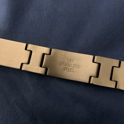 Bracelet Hermes style with 18K gold details, new stainless steel