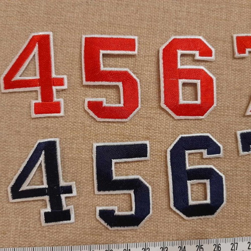 Number patches heat-applied new, pack of 72 pieces