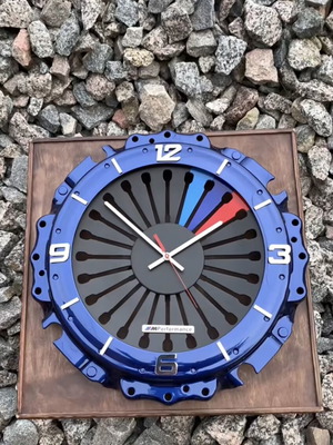 Handmade wall clock from clutch disc for car lovers