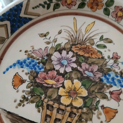 Ceramic handmade wall plates like new, set of 2, 20 cm diameter