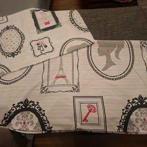 Cotton double-sided duvet cover like new with 2 pillowcases