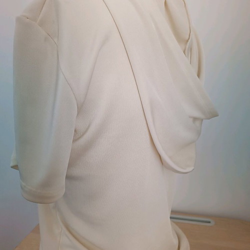 Roccobarocco short-sleeve hoodie blouse like new, cream color
