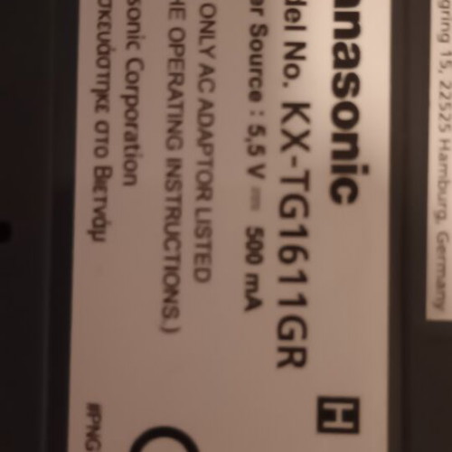 Panasonic KX-TG1611GR cordless phone for spare parts