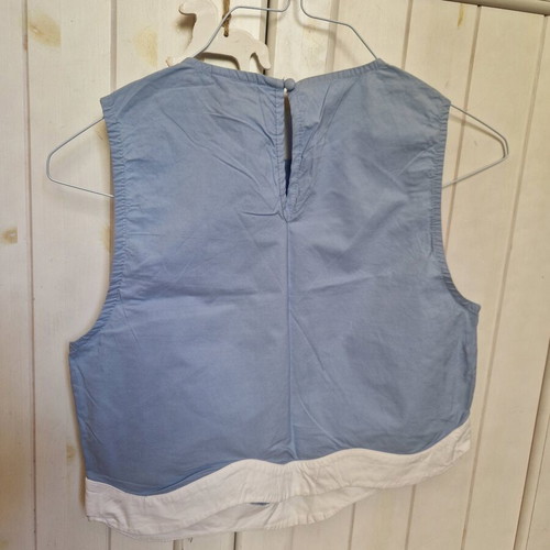 Crop shirt XS/S like new, white and blue