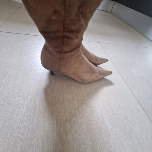 Zara Woman boots used, suede, beige, size 37
