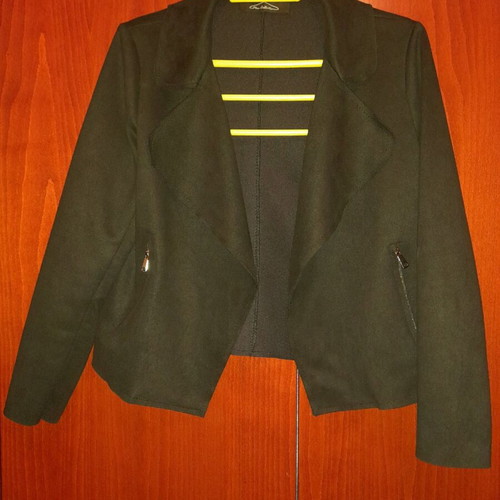 Black suede jacket like new, one size, lightly worn