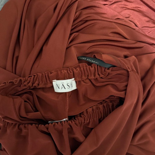 Nashbyna dress like new, size S-M, brown-burgundy, heavy fabric