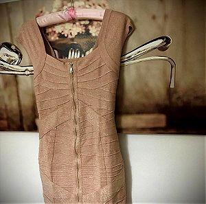 Vintage Bandage φόρεμα small ροζ χρυσή αποχρωση